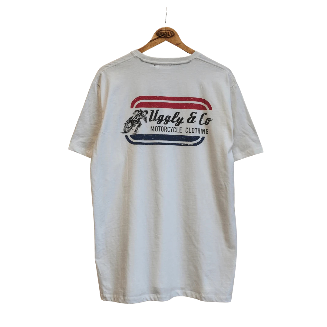 White Flattrack Tee