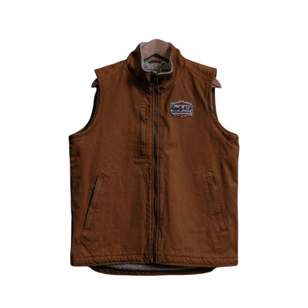 Uggly & Co Brown Workwear Canvas Gilet