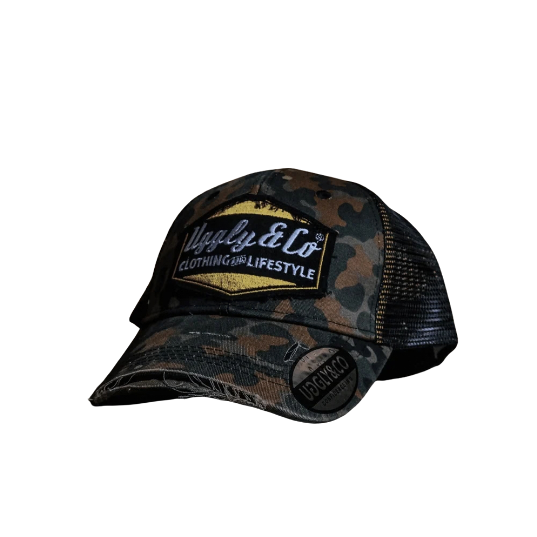 Uggly & Co Green Camo Diamond Trucker Hat