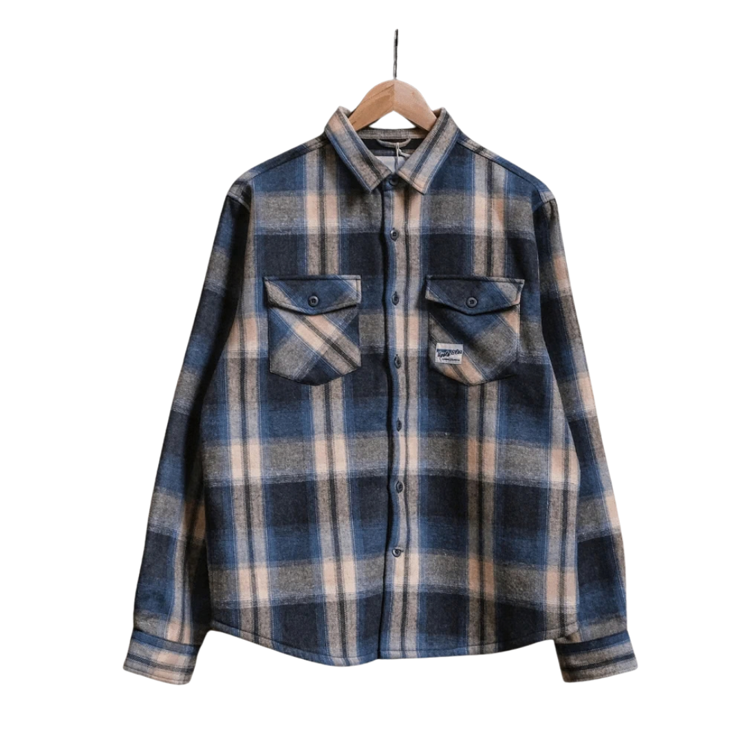 Uggly & Co Denim Green & Cream Flannel Shirt