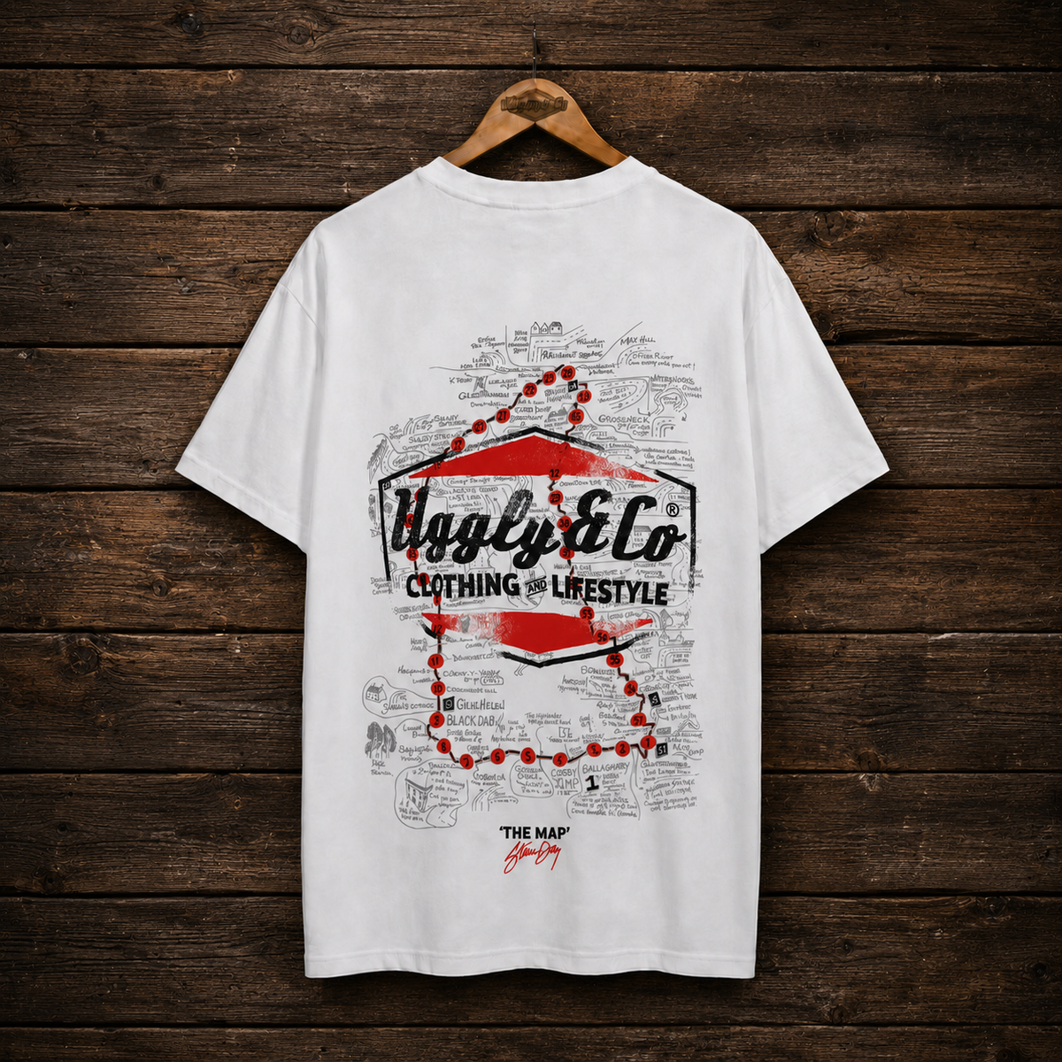 Uggly & Co Steve Day ‘The Map’ x Diamond White T-Shirt