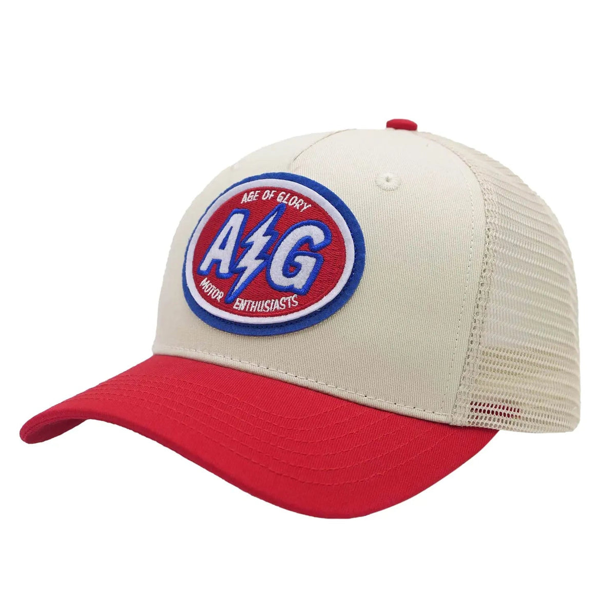 Age of Glory Pilot Trucker Cap Off-White / Red - Swagger & Jacks Ltd