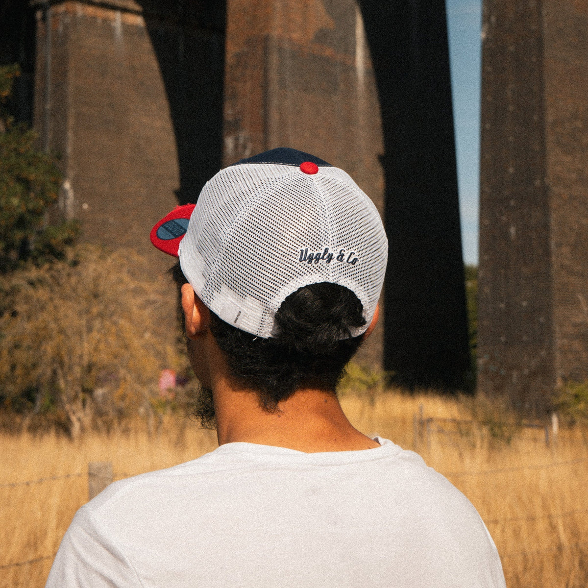 Blue & Red Diamond Trucker Hat - Swagger & Jacks Ltd