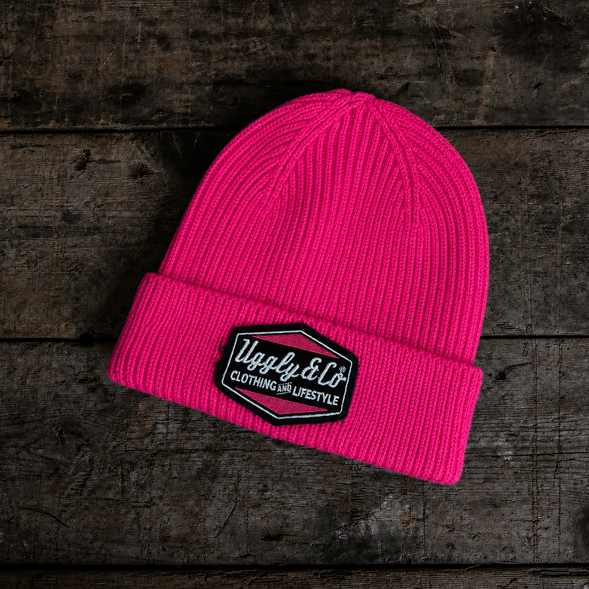 Uggly & Co Pink Brad Ray x Diamond Beanie