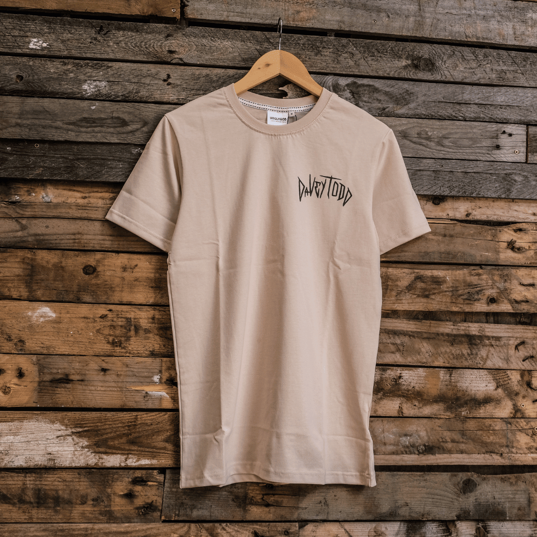 Davey Todd ‘Lightning Bolt’ Beige Tee - Swagger & Jacks Ltd