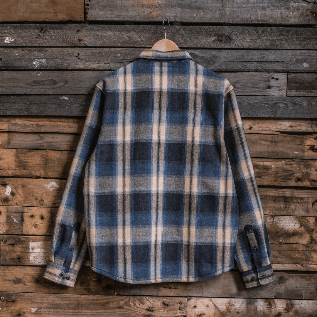 Denim Green & Cream Flannel Shirt - Swagger & Jacks Ltd