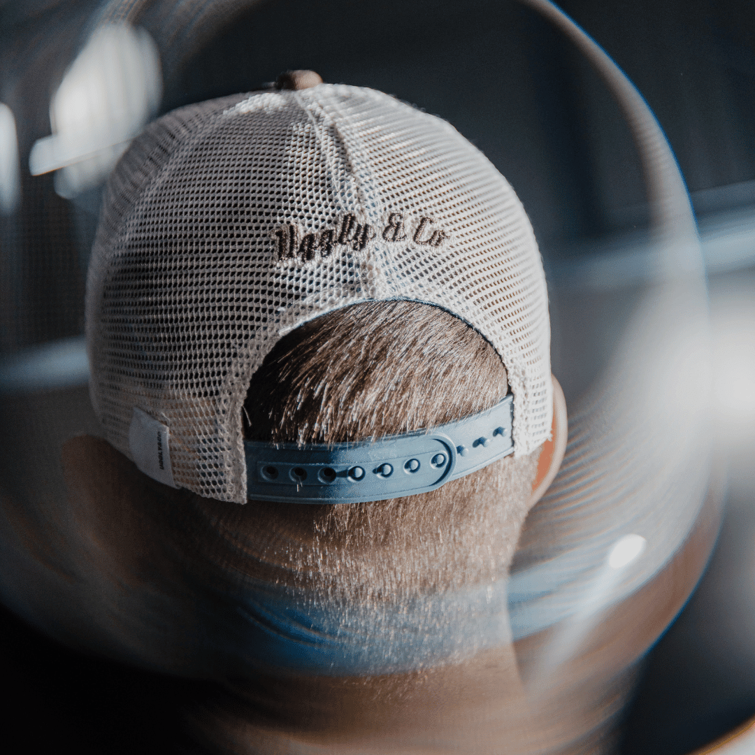 Dusty Blue Flat Track Trucker Hat - Swagger & Jacks Ltd