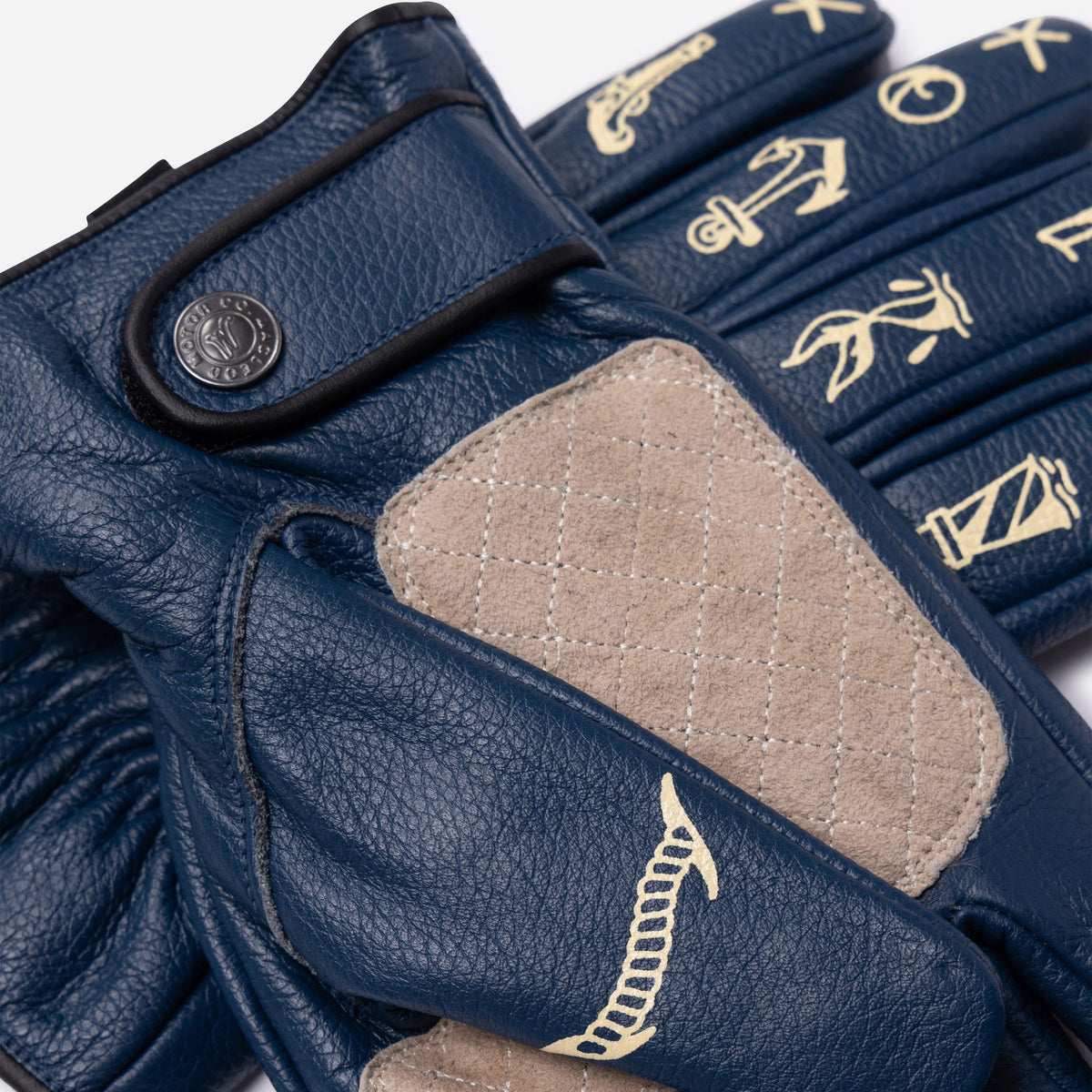MacLeod Motor Carpe Diem Blue Motorcycle Gloves - Swagger & Jacks Ltd