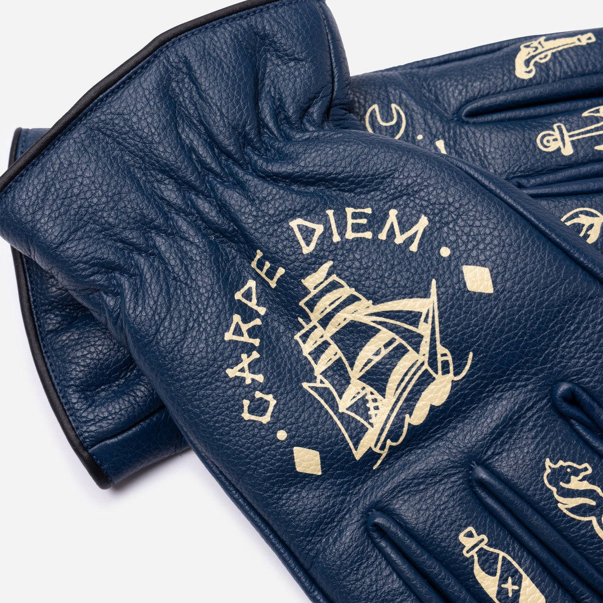 MacLeod Motor Carpe Diem Blue Motorcycle Gloves - Swagger & Jacks Ltd