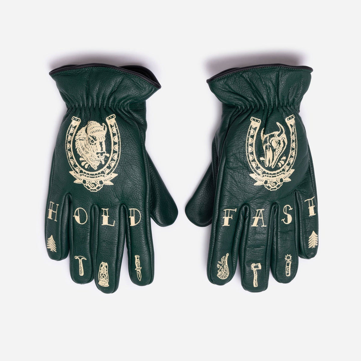 MacLeod Motor Hold Fast Green Motorcycle Gloves - Swagger & Jacks Ltd