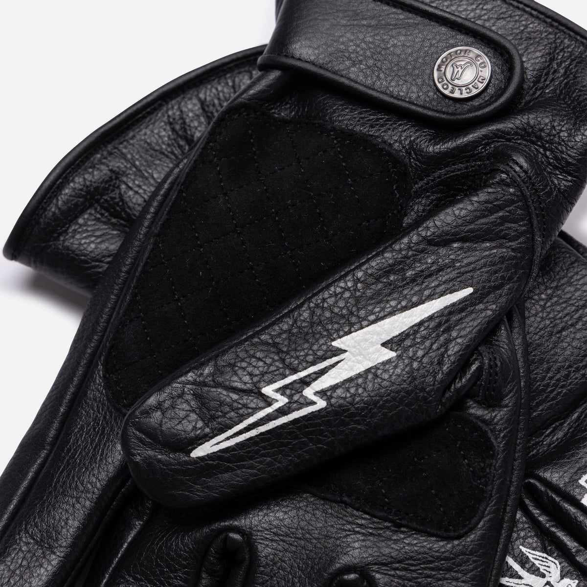 MacLeod Motor Memento Mori Black Motorcycle Gloves - Swagger & Jacks Ltd
