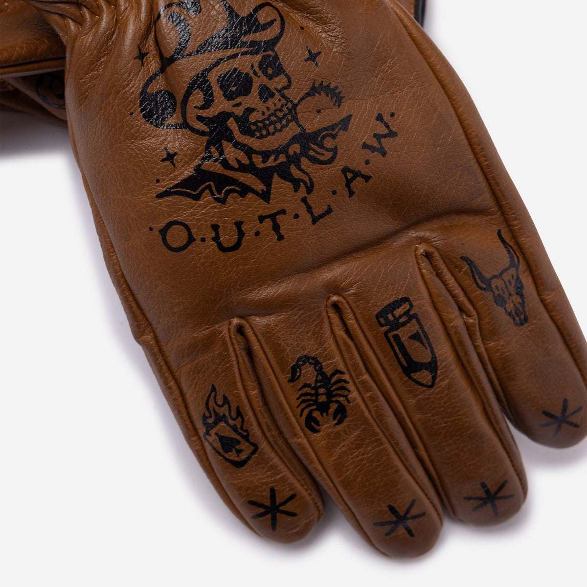 MacLeod Motor Outlaw Brown Motorcycle Gloves - Swagger & Jacks Ltd
