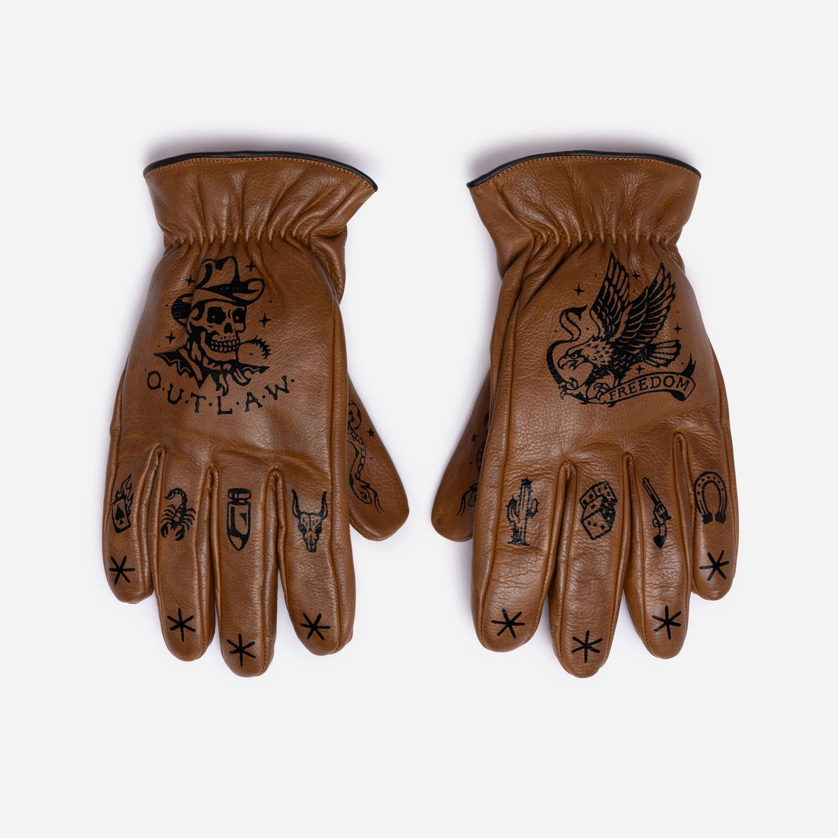 MacLeod Motor Outlaw Brown Motorcycle Gloves - Swagger & Jacks Ltd