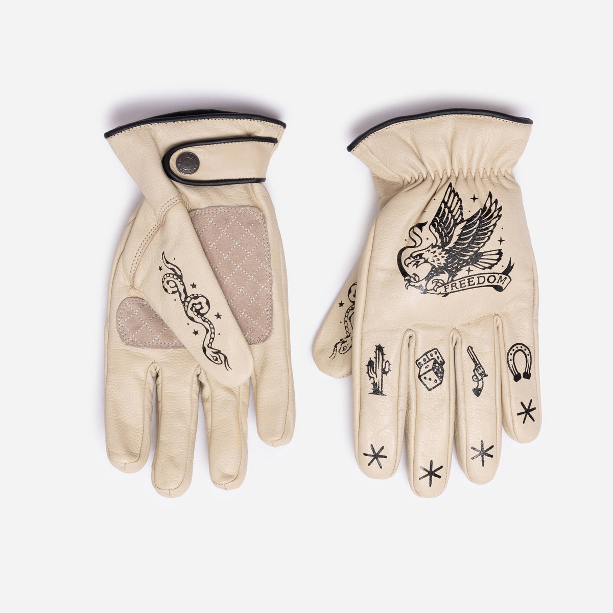MacLeod Motor Outlaw Cream Motorcycle Gloves - Swagger & Jacks Ltd