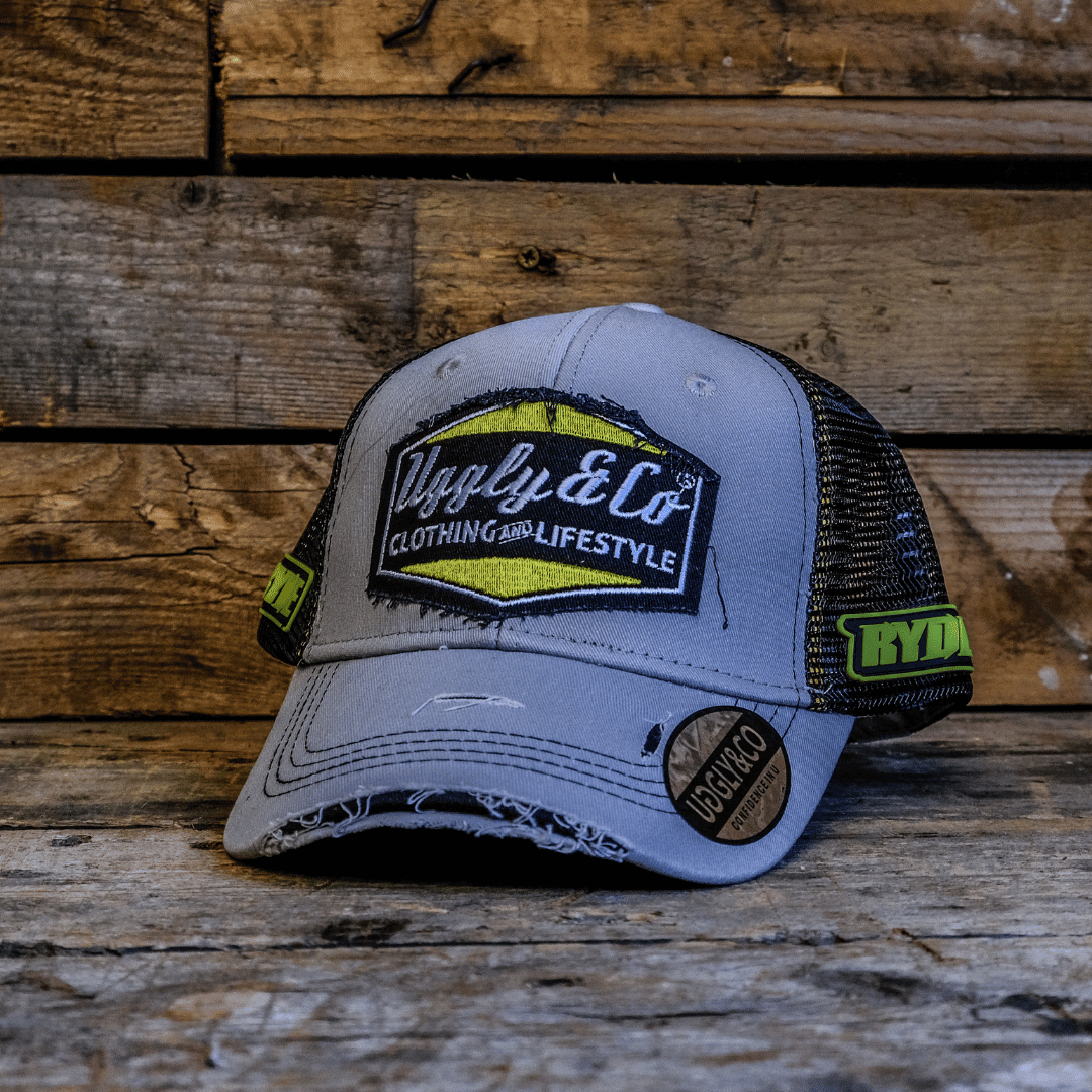 Stone Grey Diamond Trucker Hat x Kyle Ryde #1 - Swagger & Jacks Ltd