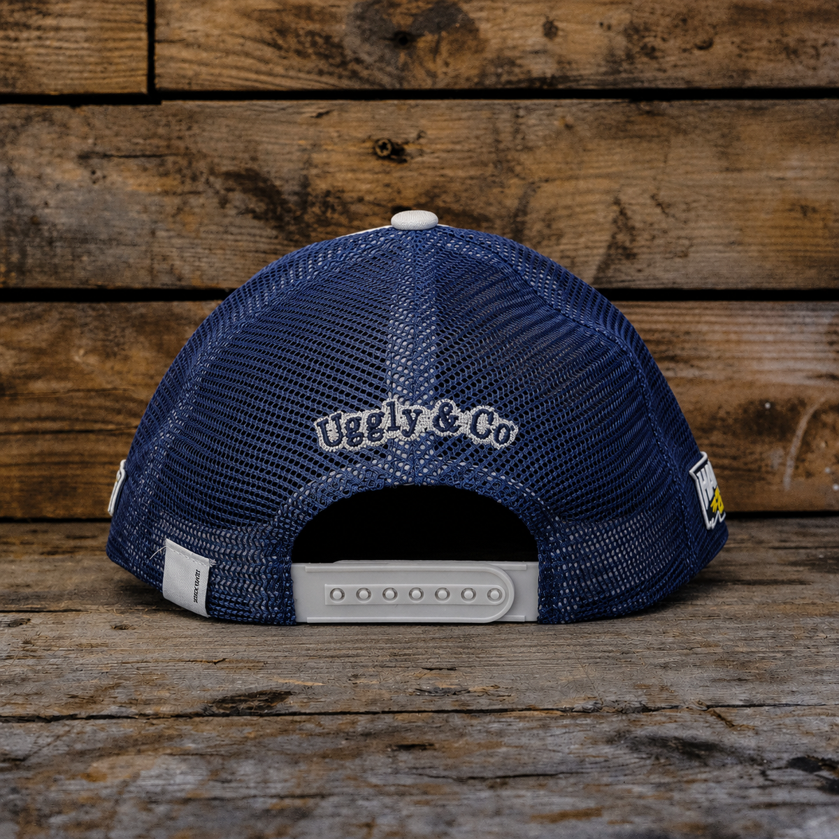 Uggly & Co Off White & Navy Diamond Cap