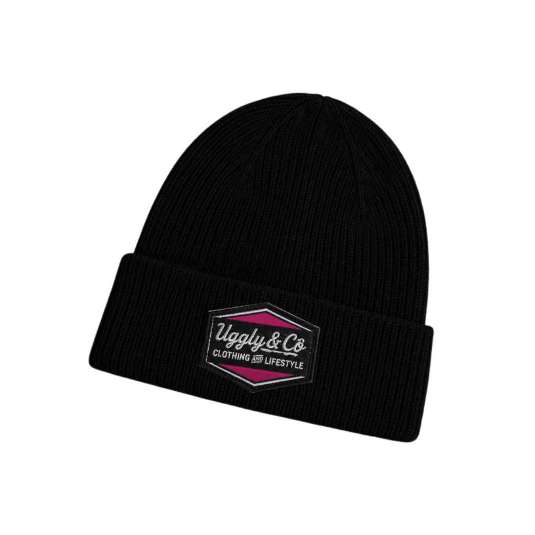 Uggly & Co Black Bradley Ray x Diamond Beanie - Swagger & Jacks Ltd