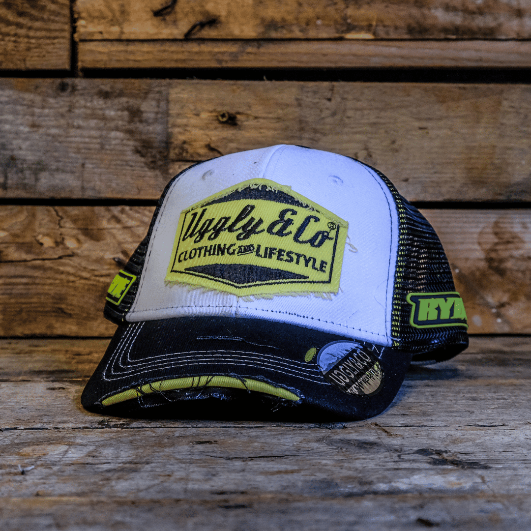 Uggly & Co Black & White Diamond Trucker Hat x Kyle Ryde #1 - Swagger & Jacks Ltd