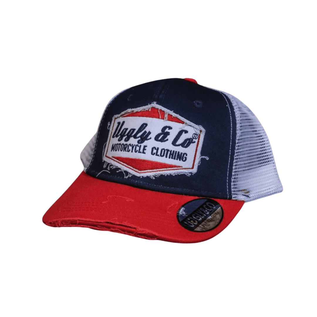 Uggly & Co Blue & Red Diamond Trucker Hat - Swagger & Jacks Ltd