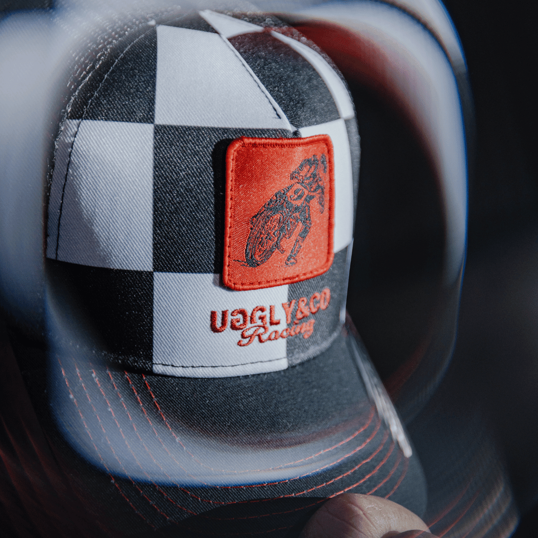 Uggly & Co Chequered Flat Track Trucker Hat - Swagger & Jacks Ltd