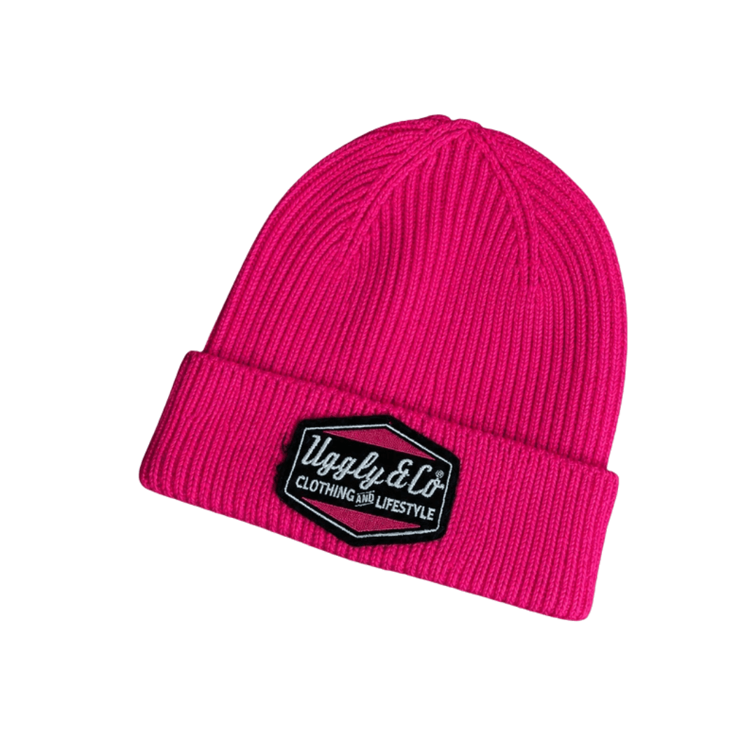 Uggly & Co Pink Brad Ray x Diamond Beanie - Swagger & Jacks Ltd