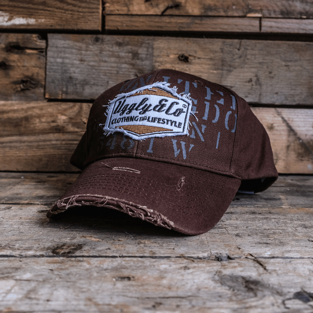 Uggly & Co Brown 'Aviation' Diamond Trucker Hat