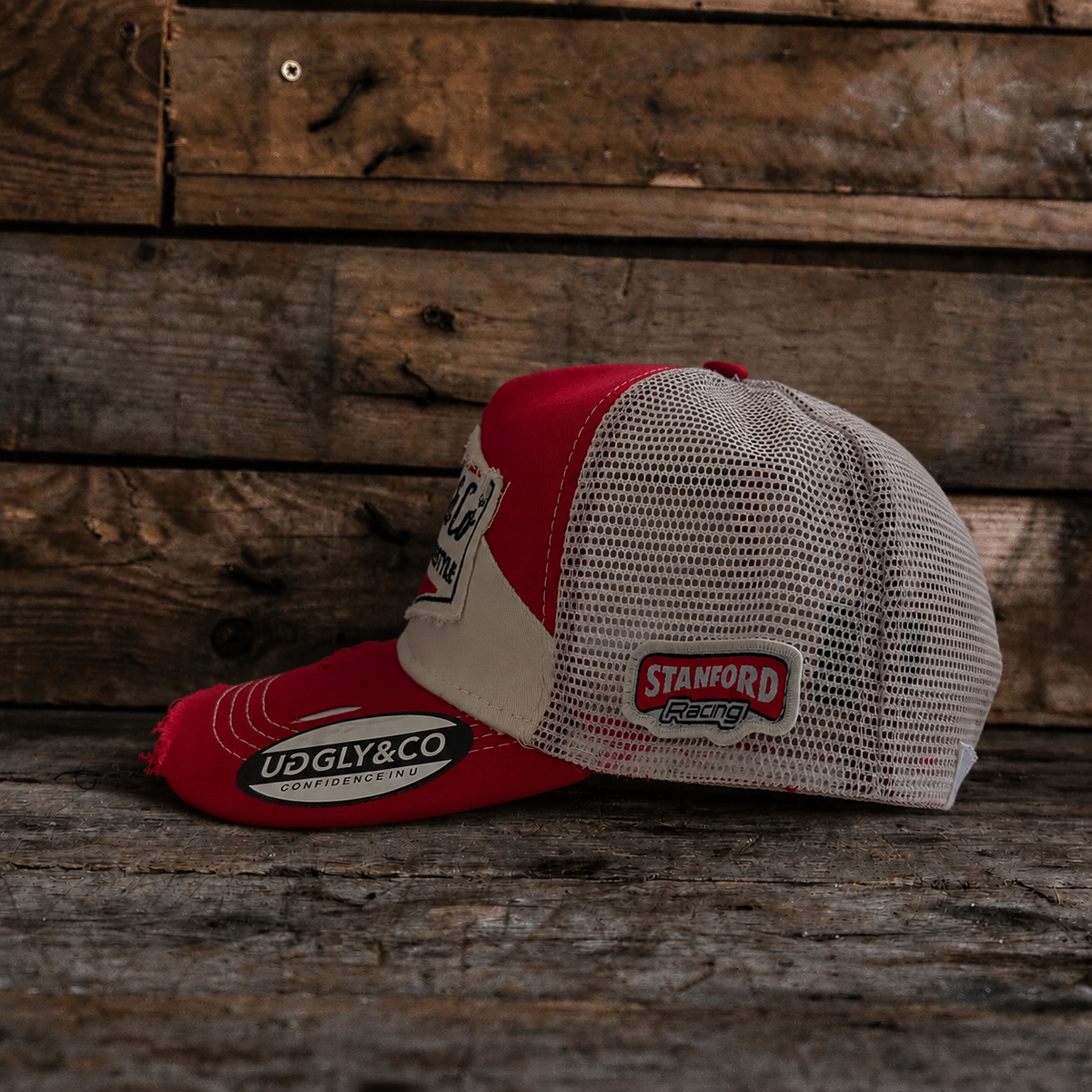 Uggly & Co Smokin’ Red Label Diamond Trucker Hat