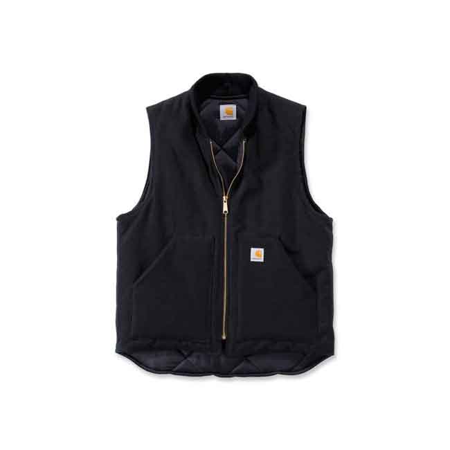 thumbnail interactive-video image 1 of Tough Duck Men's Quilt Lined Vest - 12oz Cotton Duck Shell, Polyester Insulation, Work Vest With Pockets 1 of 13