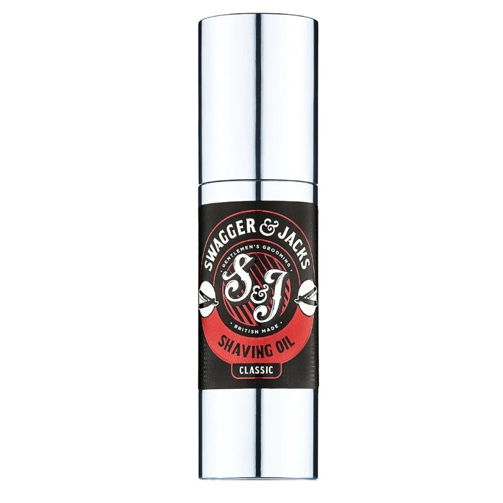 Swagger & Jacks Classic Shaving Kit contents – Sandalwood shave oil, moisturiser, and shaving cream for men