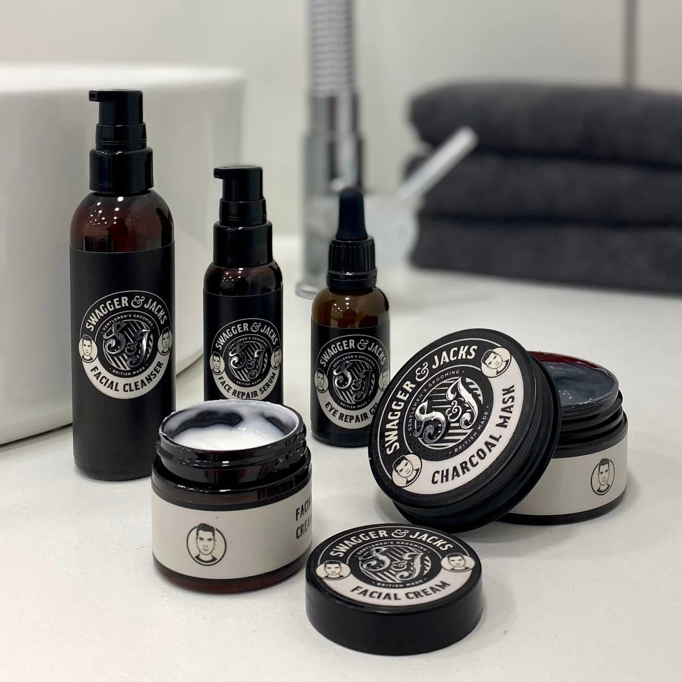 Mens Charcoal Mask + Mens Facial Cream - Swagger & Jacks Ltd