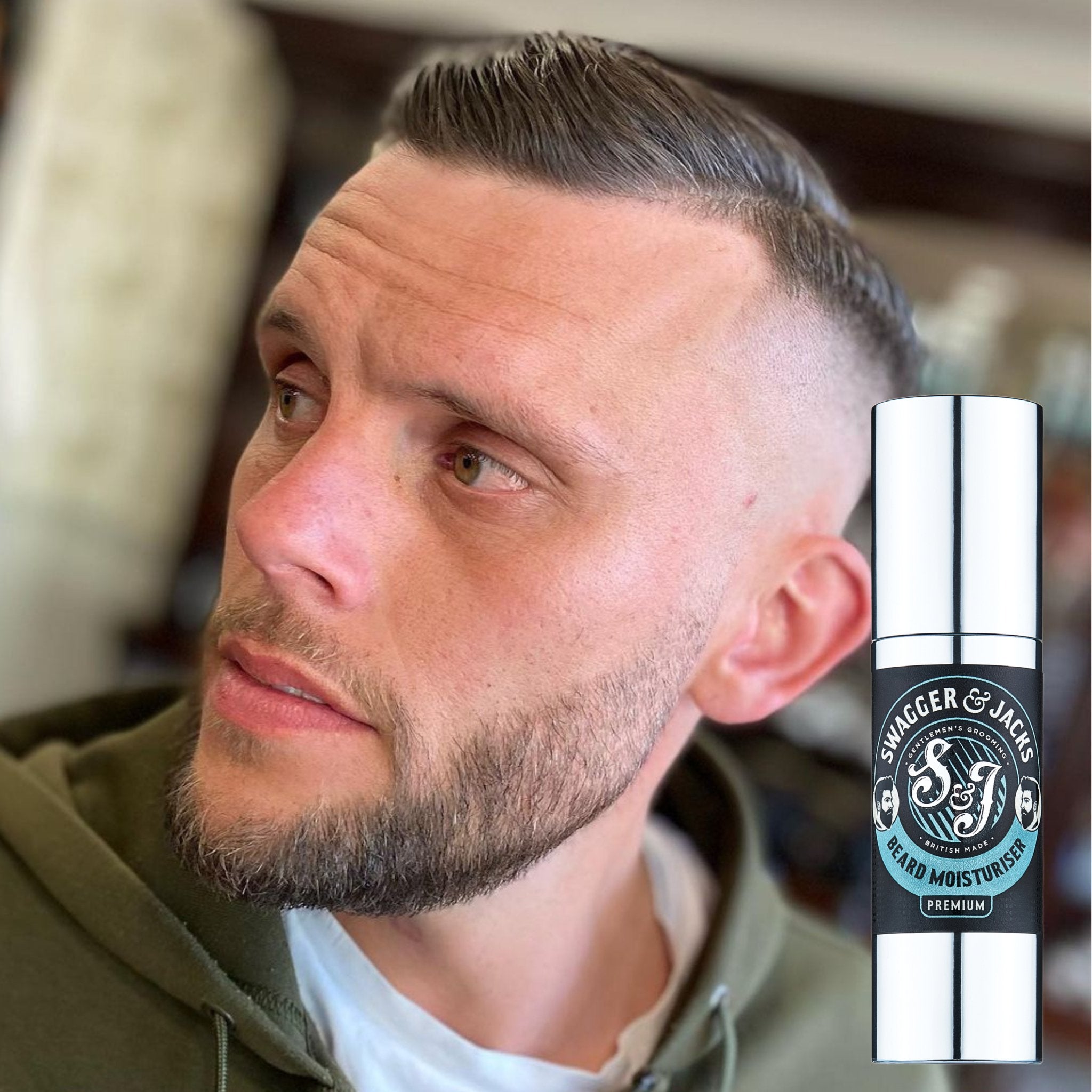 Swagger & Jacks Premium Beard Moisturiser – vegan non-oily beard softener for men with Vanilla & Oak Moss fragrance