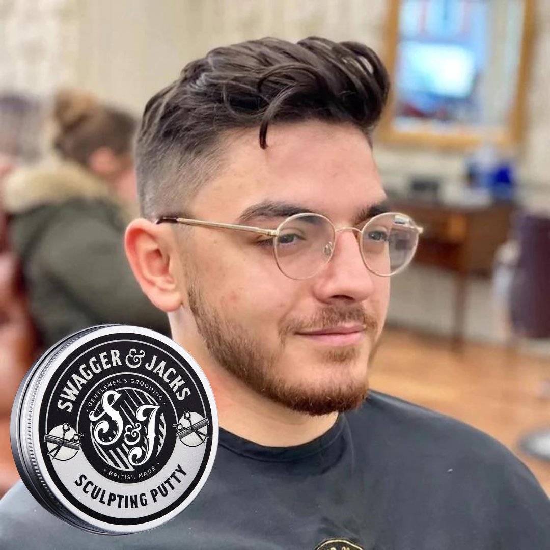 Modern men’s haircut with matte, flexible hold created using Sculpting Putty