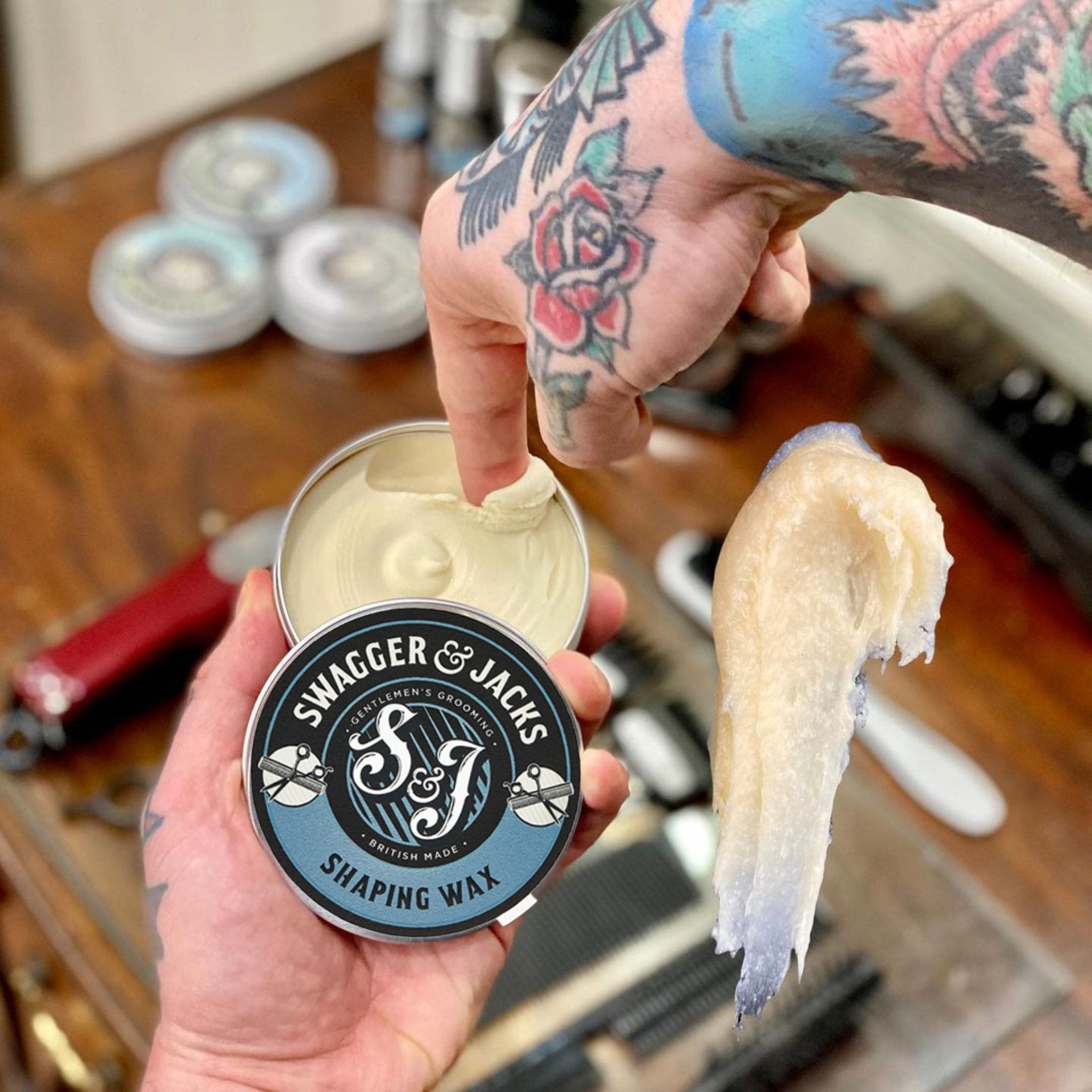 Swagger & Jacks Shaping Wax 100ml – firm hold styling wax with natural shine and easy washout