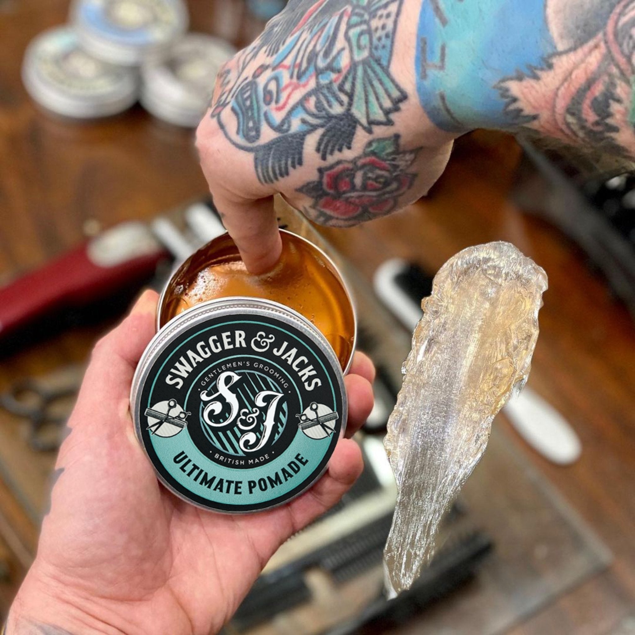 Classic men’s hairstyle using Swagger & Jacks Ultimate Pomade for high shine and strong hold