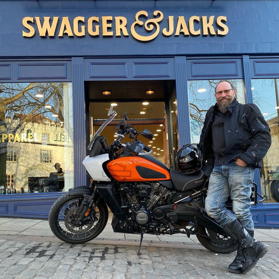 Joe From Mad Hatter Motorcycles Tours & His Harley Pan America - Swagger & Jacks Ltd