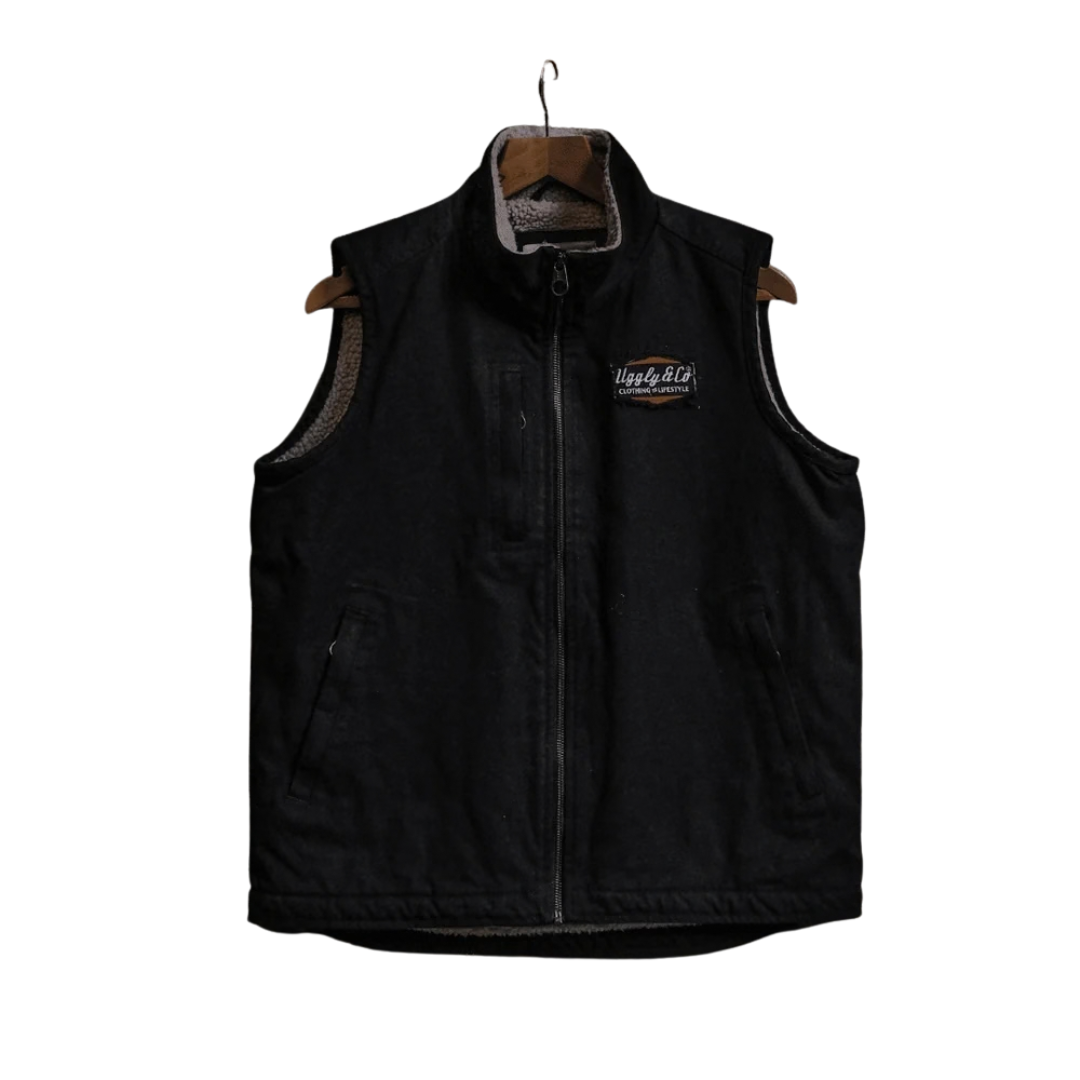 Uggly & Co Black Workwear Canvas Gilet