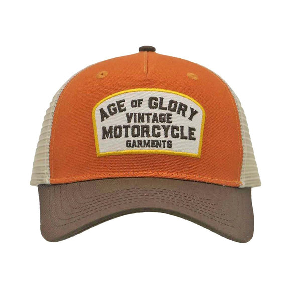 Age of Glory Buddy Trucker Cap Orange/Ecru/Brown - Swagger & Jacks Ltd