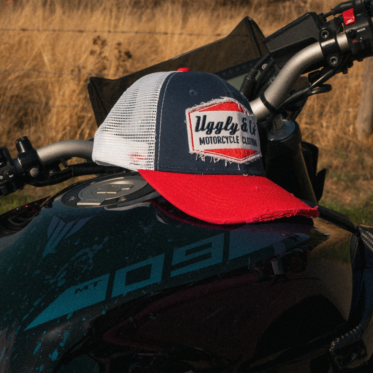 Blue & Red Diamond Trucker Hat - Swagger & Jacks Ltd
