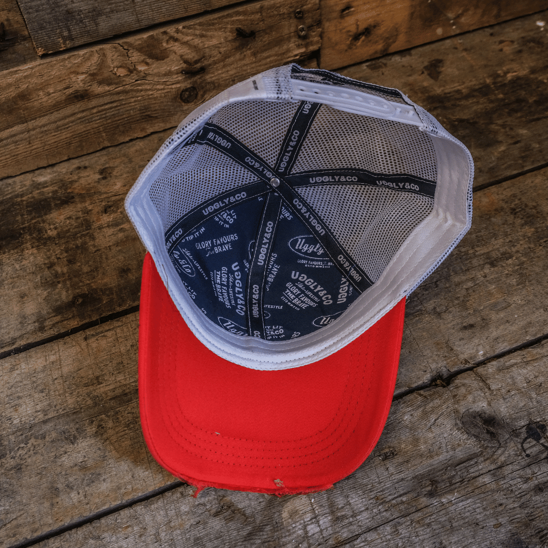 Blue & Red Diamond Trucker Hat - Swagger & Jacks Ltd