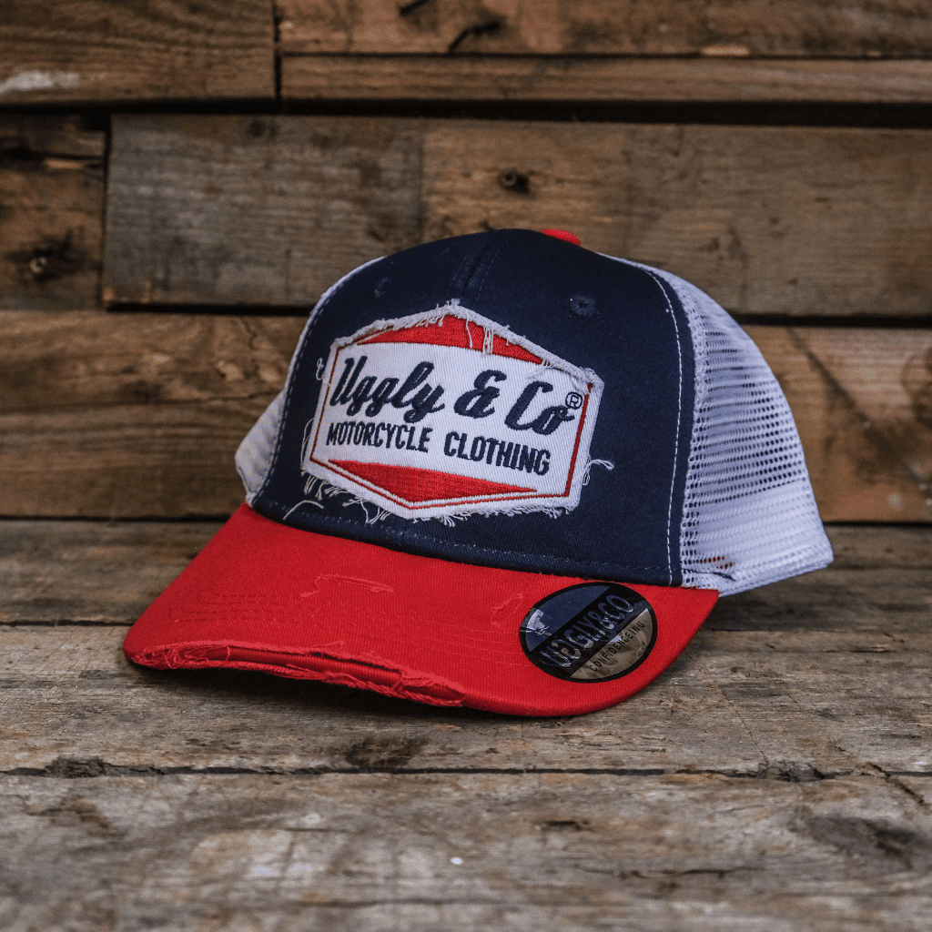 Blue & Red Diamond Trucker Hat - Swagger & Jacks Ltd