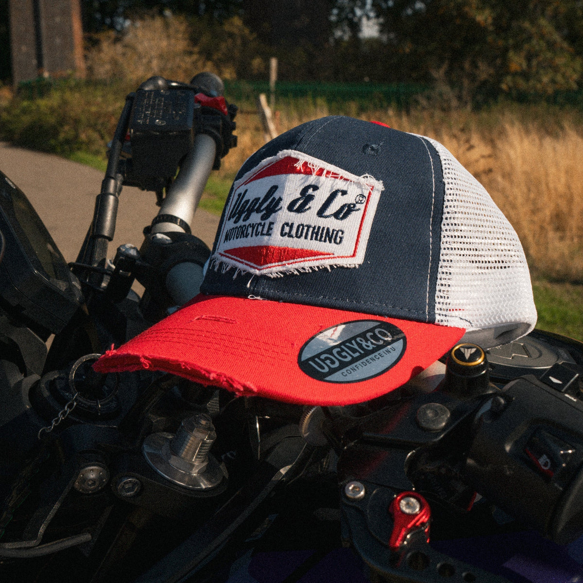 Blue & Red Diamond Trucker Hat - Swagger & Jacks Ltd