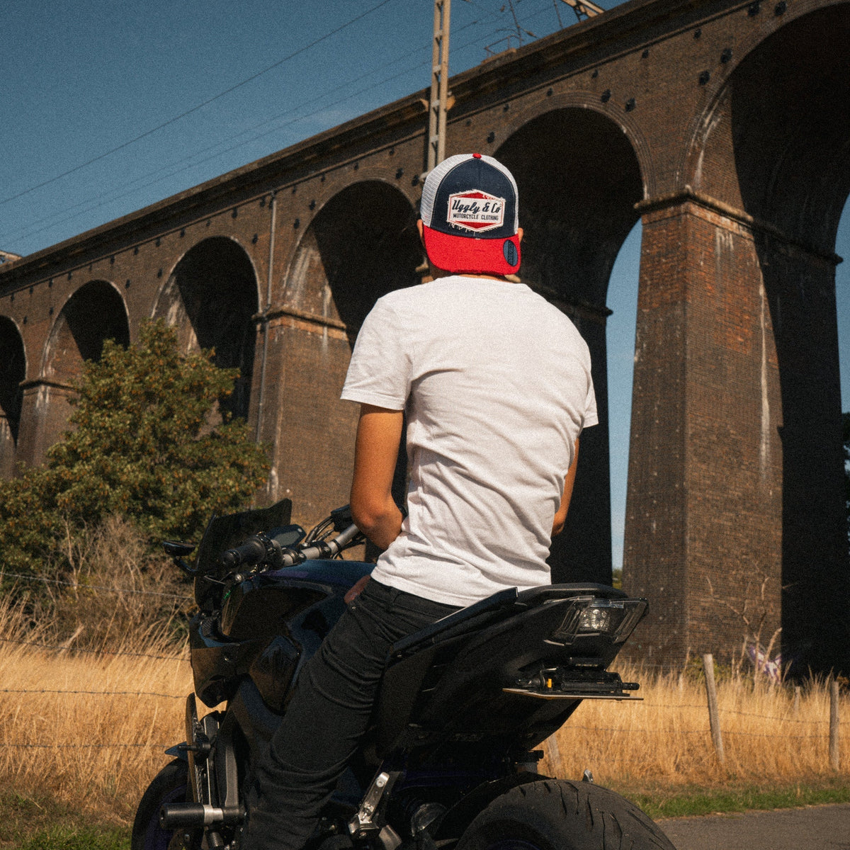 Blue & Red Diamond Trucker Hat - Swagger & Jacks Ltd