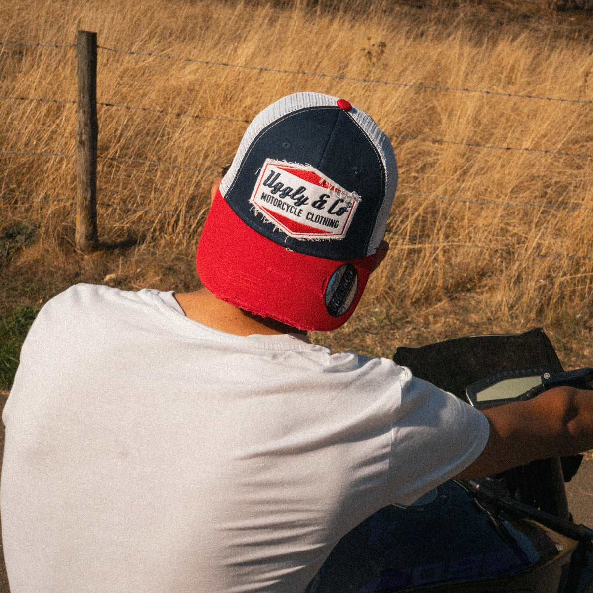 Blue & Red Diamond Trucker Hat - Swagger & Jacks Ltd