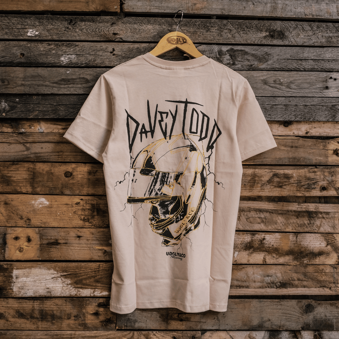 Davey Todd ‘Lightning Bolt’ Beige Tee - Swagger & Jacks Ltd