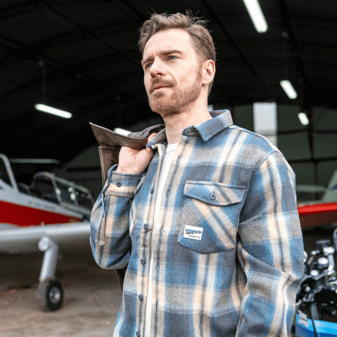 Denim Green & Cream Flannel Shirt - Swagger & Jacks Ltd