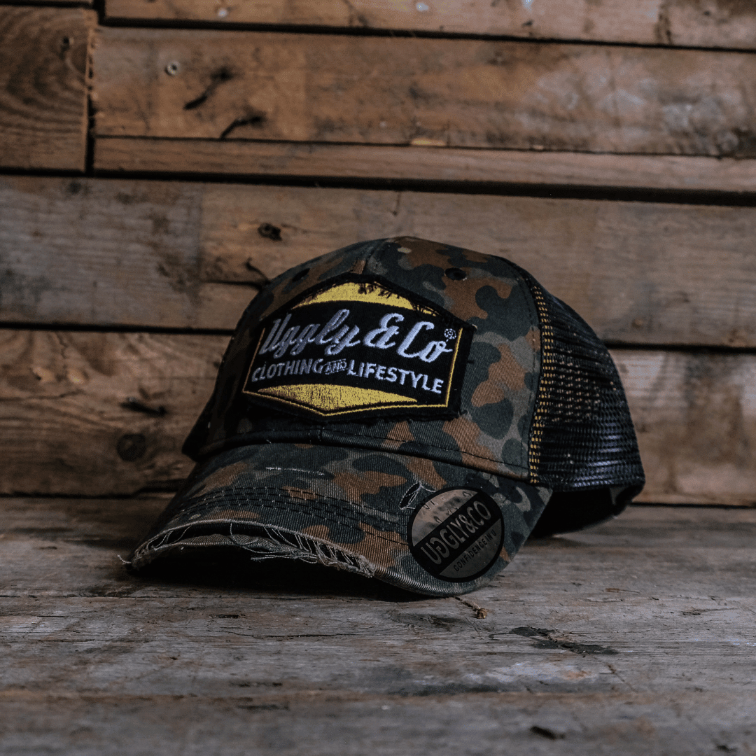 Green Camo Diamond Trucker Hat - Swagger & Jacks Ltd