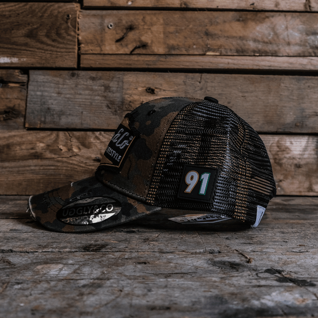 Green Camo Diamond Trucker Hat - Swagger & Jacks Ltd
