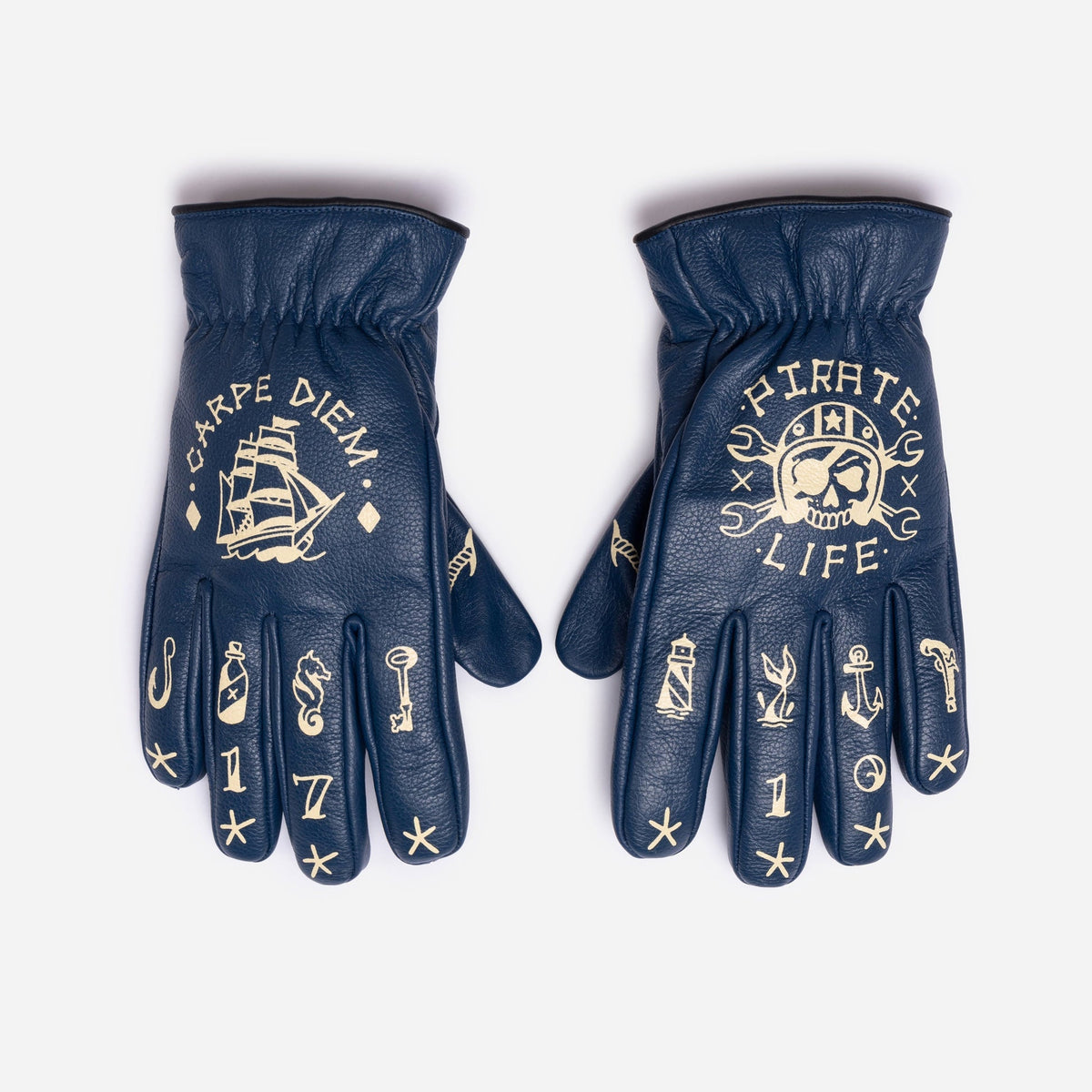 MacLeod Motor Carpe Diem Blue Motorcycle Gloves - Swagger & Jacks Ltd