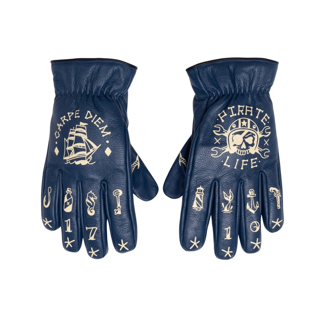 MacLeod Motor Carpe Diem Blue Motorcycle Gloves - Swagger & Jacks Ltd