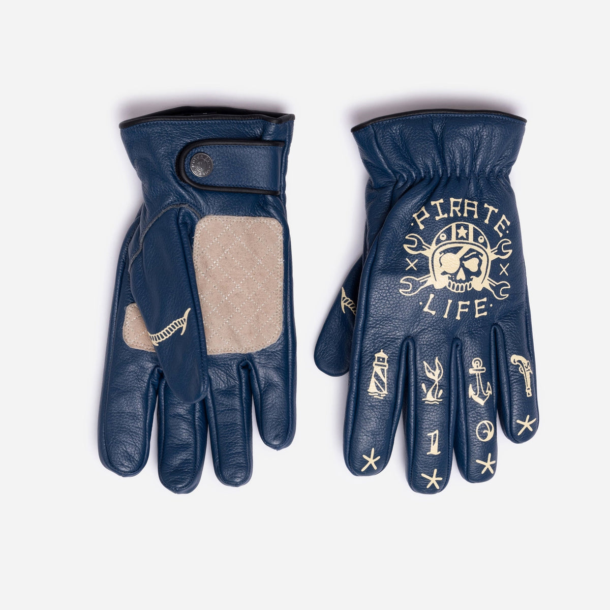 MacLeod Motor Carpe Diem Blue Motorcycle Gloves - Swagger & Jacks Ltd
